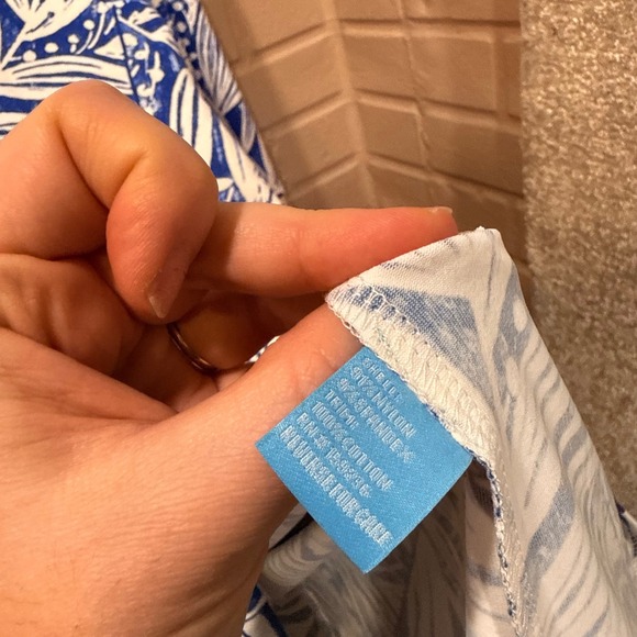 J McLaughlin Brenda Shift Dress Catalina Blue White Willow Bluff Tassel Small - Picture 12 of 15